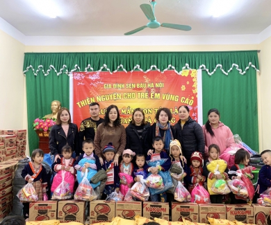 Chương trình thiện nguyện cho trẻ vùng cao của Gia Đình Sen Báu Hà Nội tại trường MN Tân Lập ngày 08.01.2024